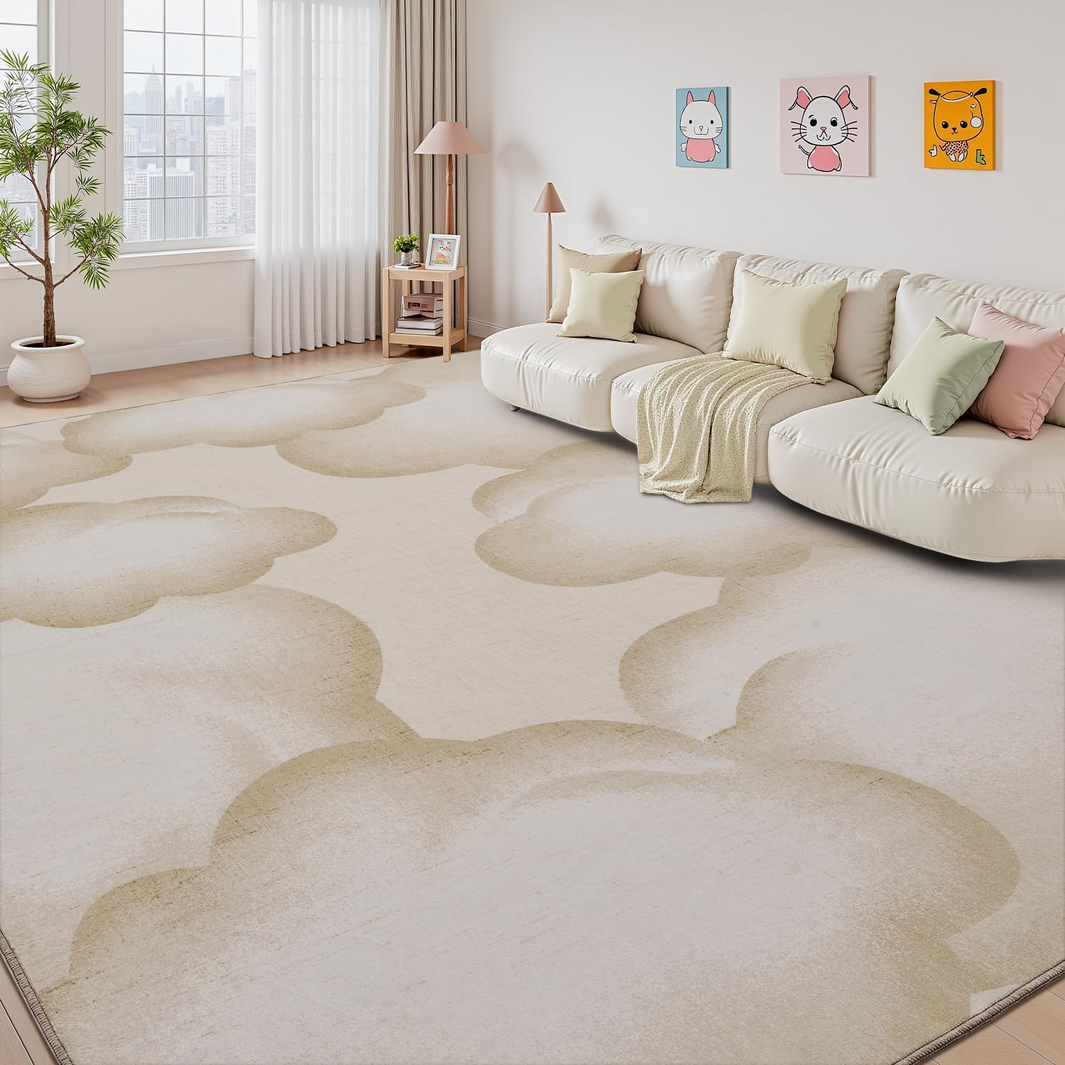 Brown Cute 5x7 Area Rugs for Living Room and Bedroom Decor