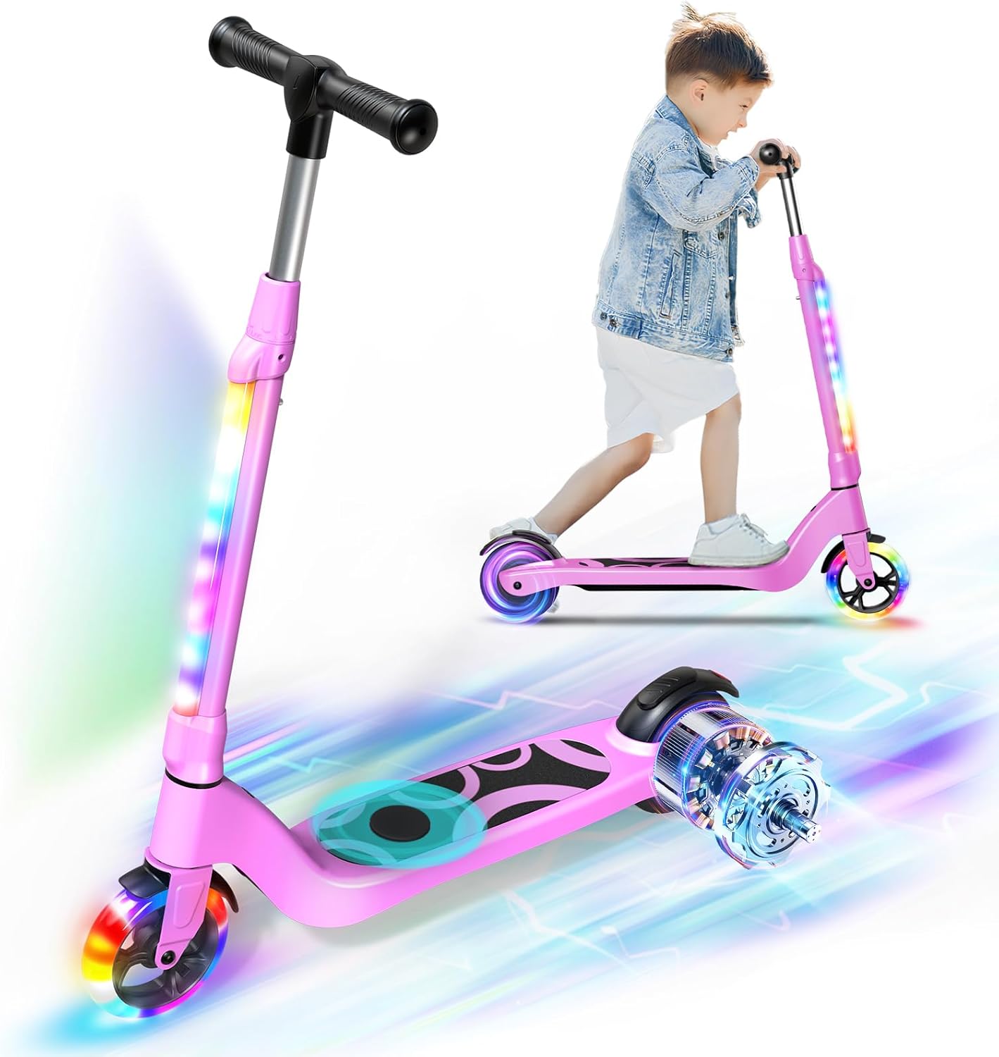 Electric Scooter for Kids Ages 6-12 with Adjustable Speeds