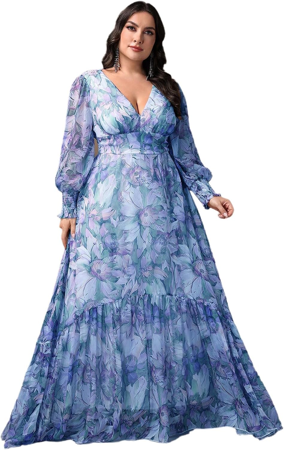 Spring Summer 2024 Plus Size Womens Dresses V Neck Casual Elegance