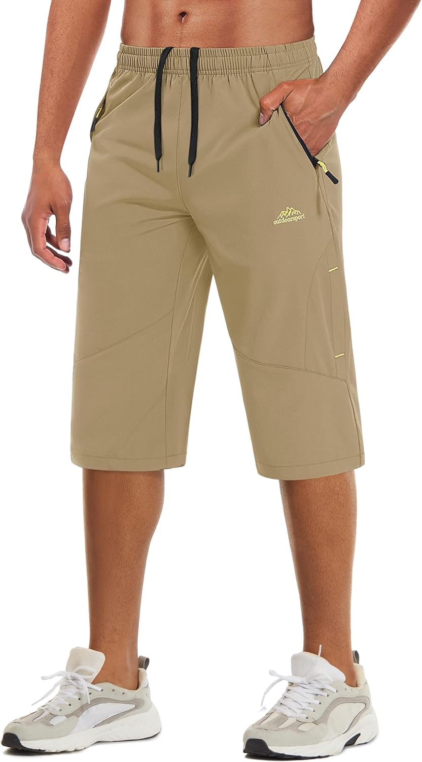 MAGCOMSEN Men's Capri Shorts for Quick Dry Workout and Training