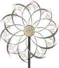 Wind Spinners Outdoor Wind Spinner Metal 13 Dia 57 H - Garden Accent