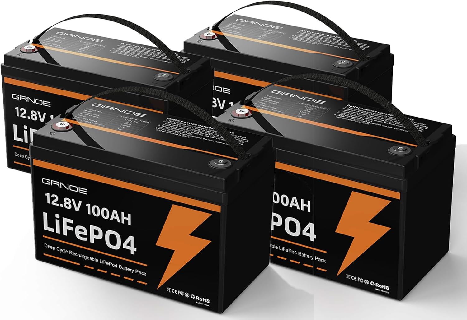 12V 100Ah LiFePO4 Battery with Built-in 100A BMS for RVs