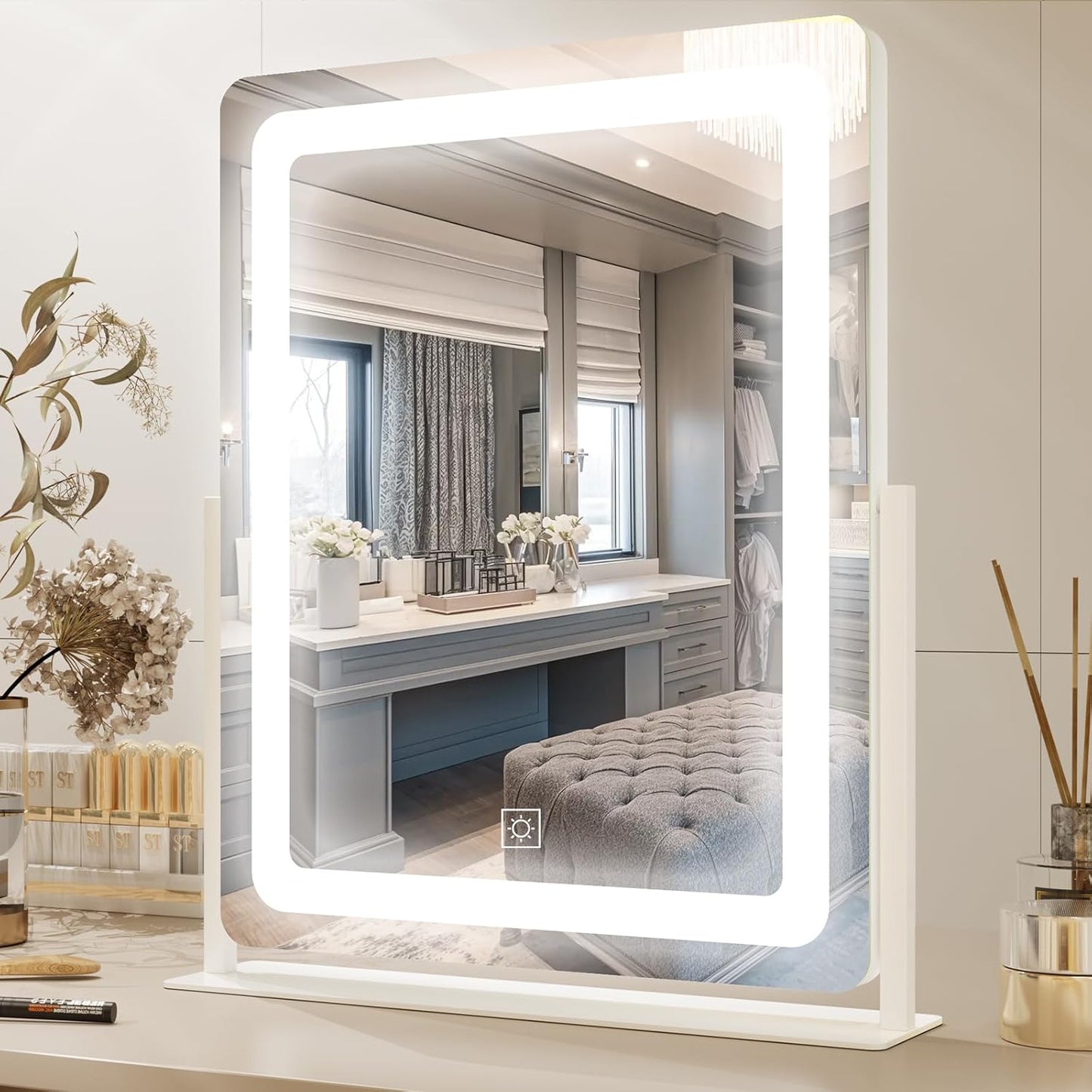 PRIMETEK Vanity Mirror with Lights for Perfect Makeup Experience