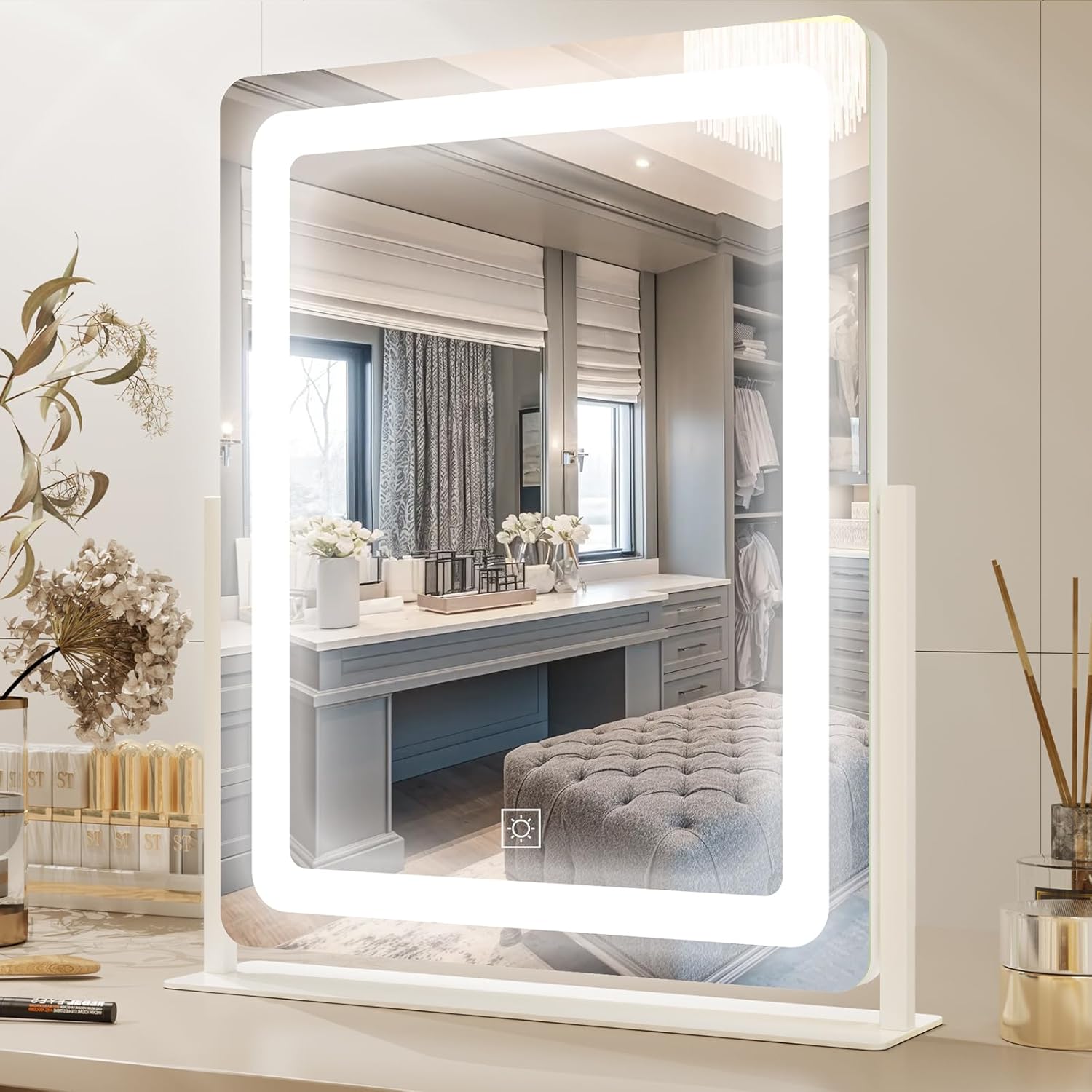 PRIMETEK Vanity Mirror with Lights for Perfect Makeup Experience