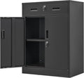 Metal Storage Cabinet Locking Cabinet with Drawer and Adjustable Shelf