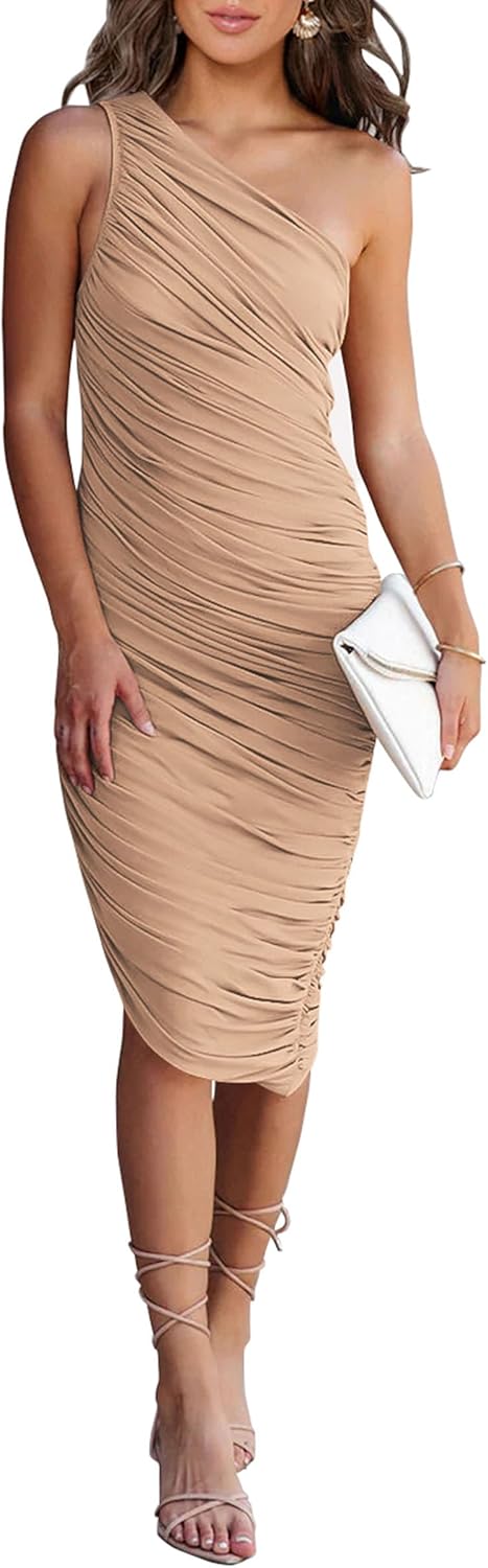 Elegant One Shoulder Summer Dresses for Women by PRETTYGARDEN