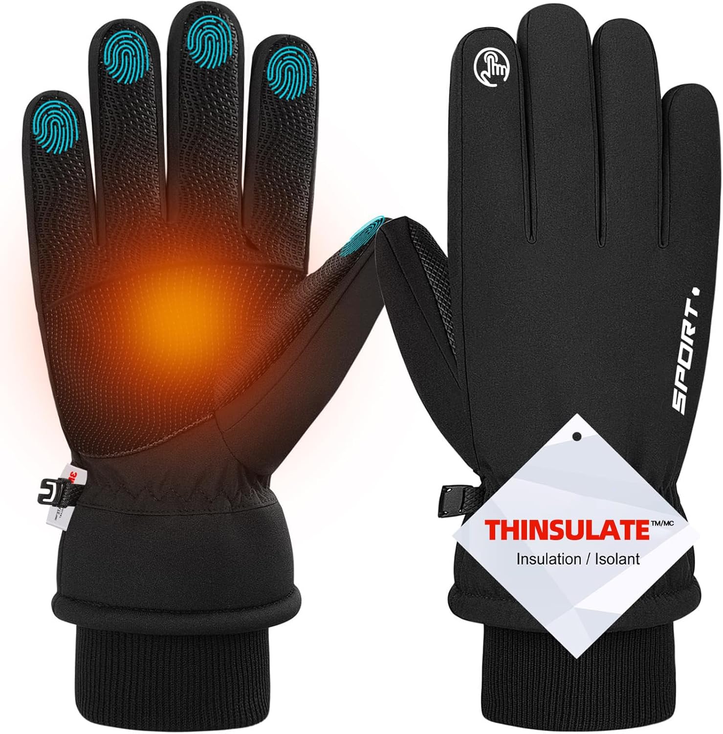 Xeitive Thermal Touchscreen Gloves - Waterproof for Winter