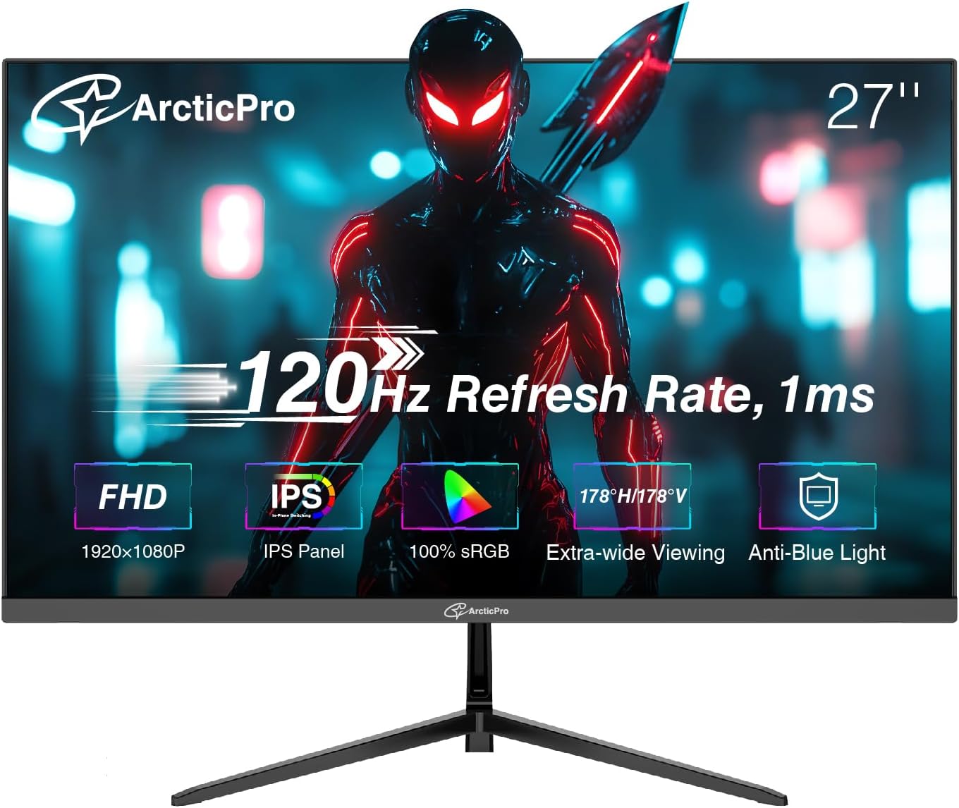 27 Inch Monitor with 120Hz Refresh Rate and FHD 1080p Resolution