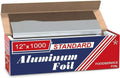 12in x 1000ft Standard Aluminum Kitchen Foil Rolls - Durable Food Wrap
