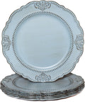 Spsyrine Antique Blue Charger Plates Set of 6, 13in - Elegant Table