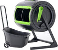 Maze 65 Gallon Dual Chamber Compost Tumbler - Easy Turning and Wheeled
