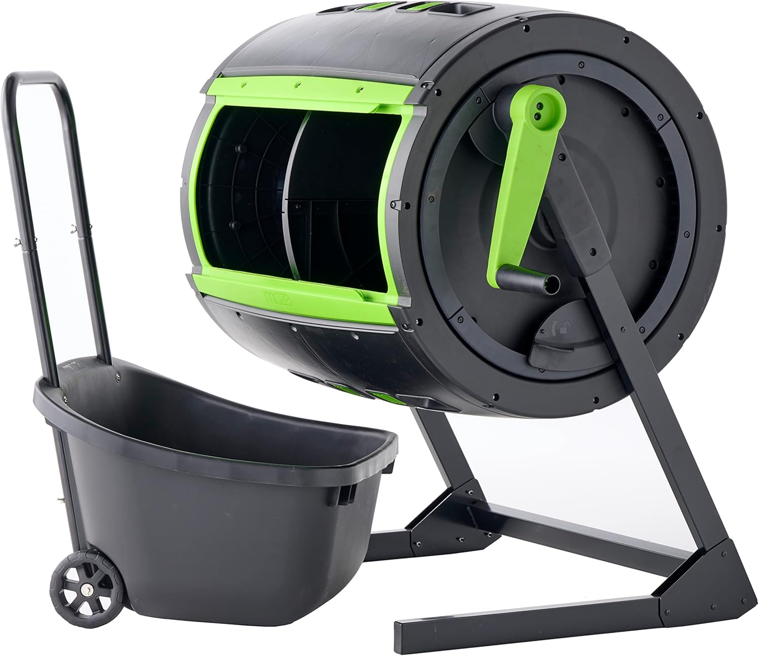 Maze 65 Gallon Dual Chamber Compost Tumbler with Cart Included