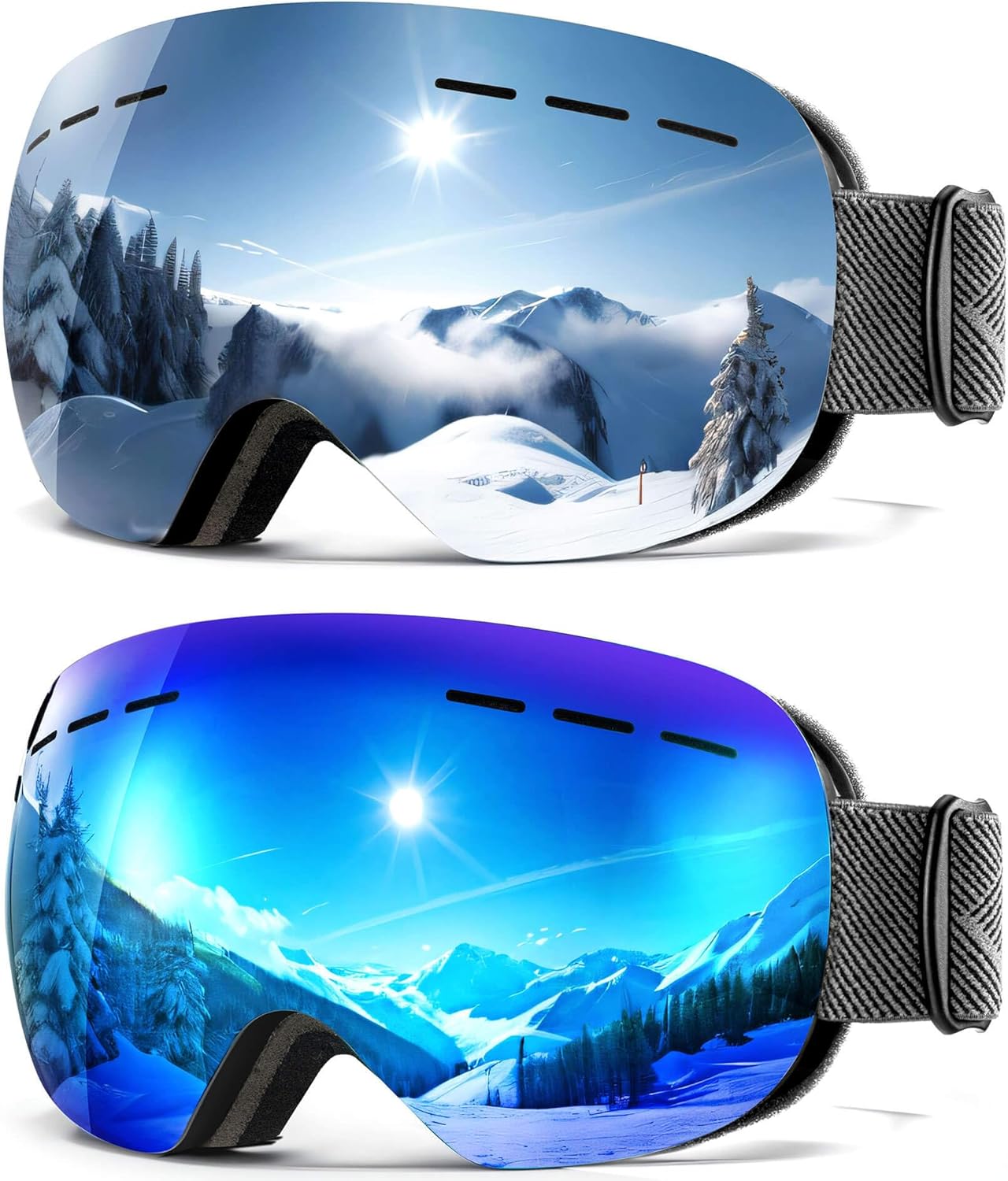 QALLY Anti-fog Ski Goggles: 100% UV Protection