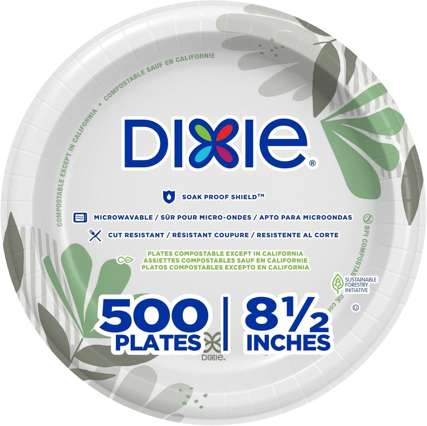 Dixie 8.5 Medium-Weight Paper Plates for Everyday Use