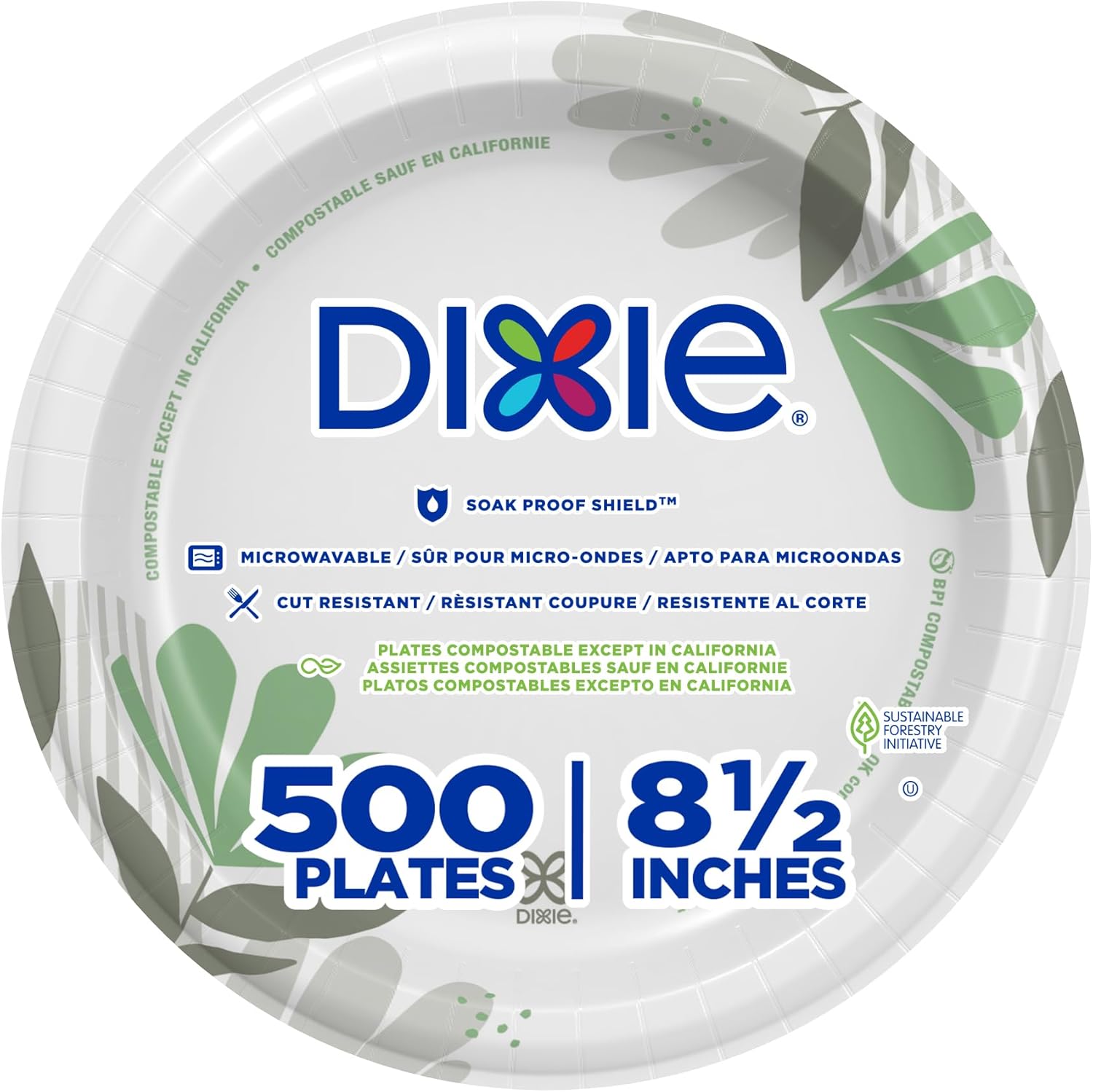 Dixie 8.5 Medium-Weight Paper Plates for Everyday Use
