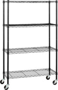 4-Shelf Adjustable Heavy Duty Storage Shelving Unit - Mobile Organizer