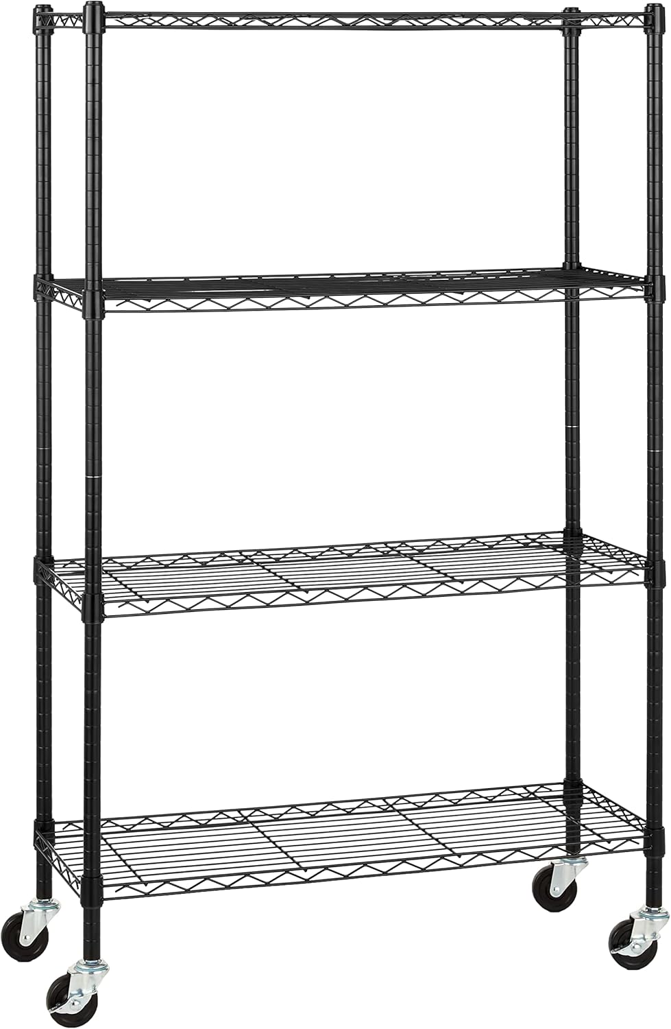 Heavy Duty 4-Shelf Adjustable Storage Shelving Unit with Wheels