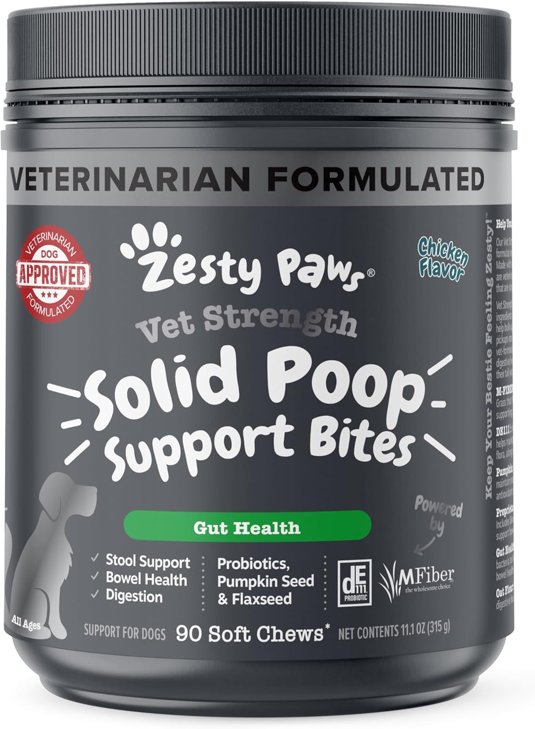 Zesty Paws Solid Poop Support Bites for Dog Stool Hardening