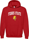 UGP Campus Apparel College Team Color Arch Logo Hoodie - Ferris State