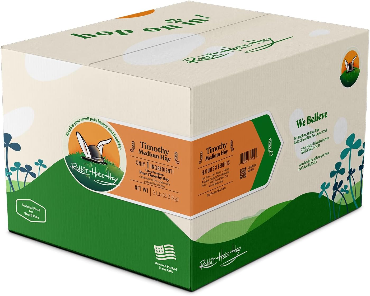 Ultra Premium Medium Timothy Hay for Small Pets - 5 lb Box