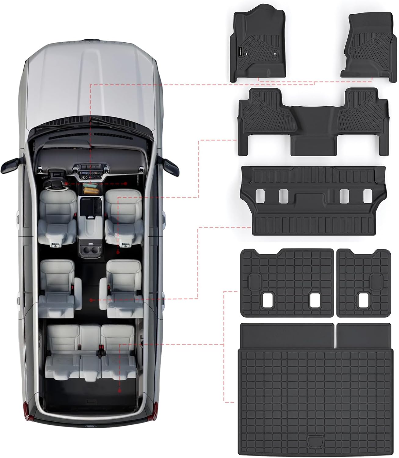 Custom Fit Floor Mats for Chevrolet Tahoe 2015-2020 8 Seats