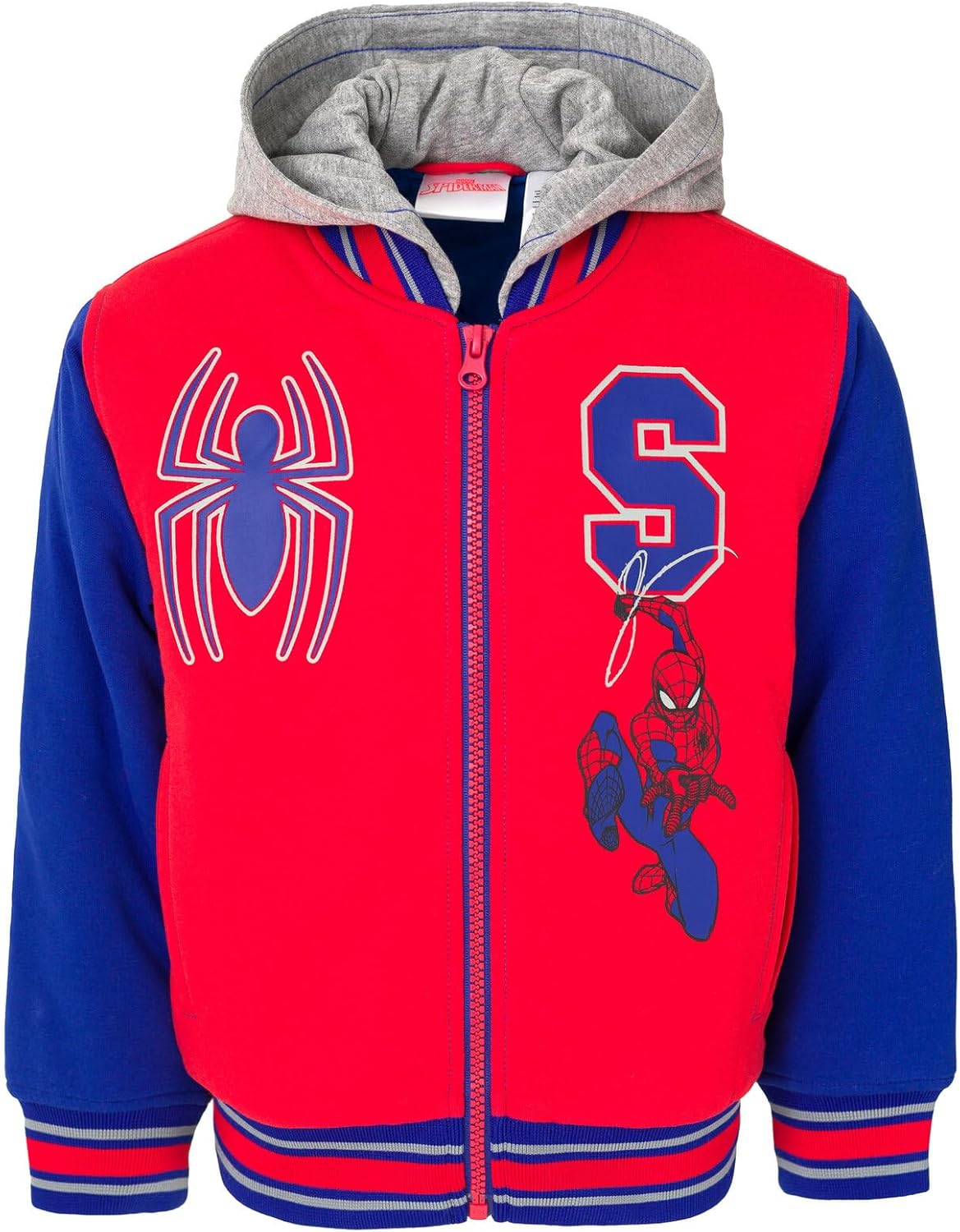 Marvel Spider-Man Varsity Zip Up Bomber Jacket for Kids