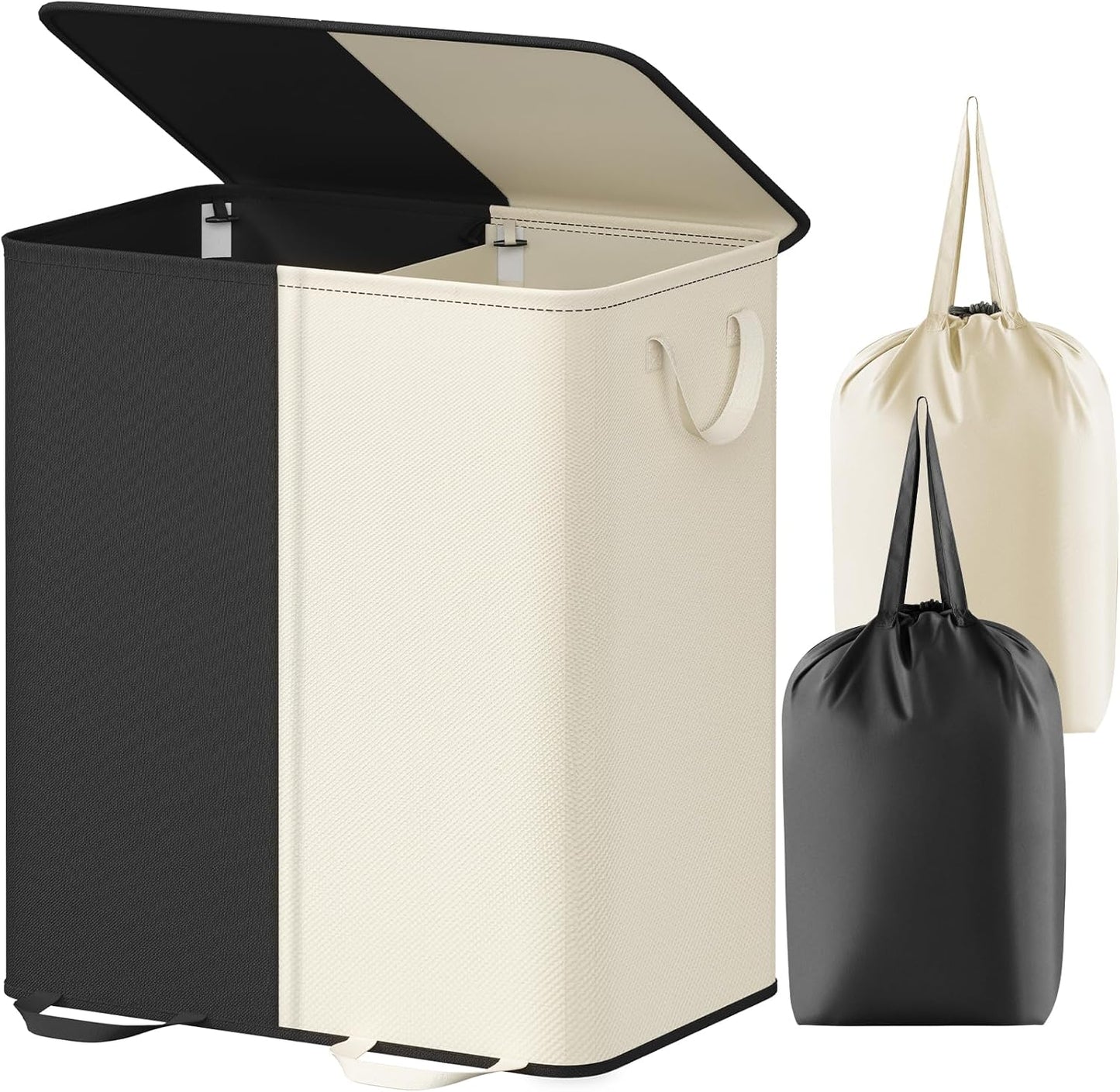 Lifewit Double Laundry Hamper with Lid and Removable Bags
