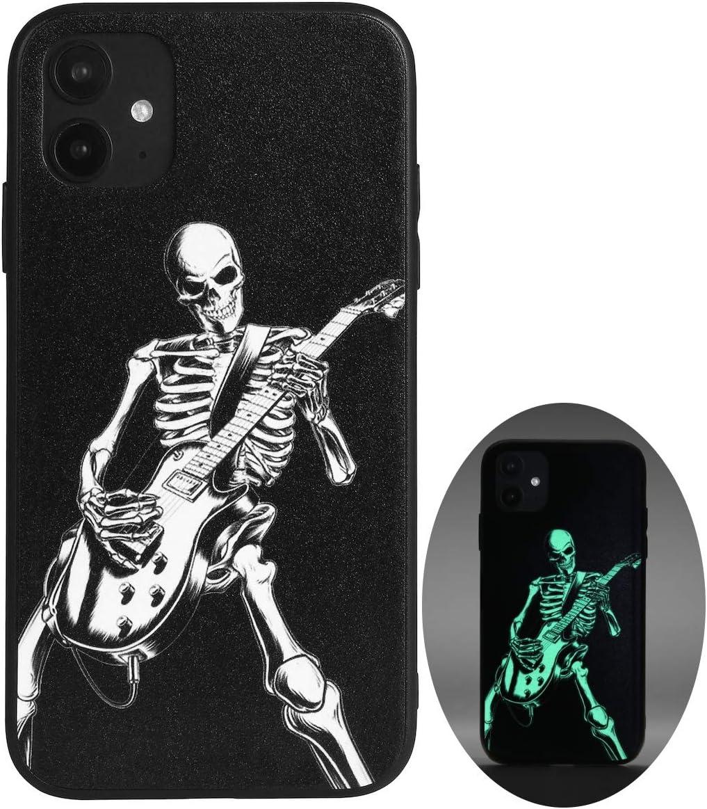 Glow-in-the-Dark Guitar Skull Case - Rock n Roll Style