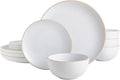 Rockaway 12-Piece Stoneware Dinnerware Set White Matte - Service for 4