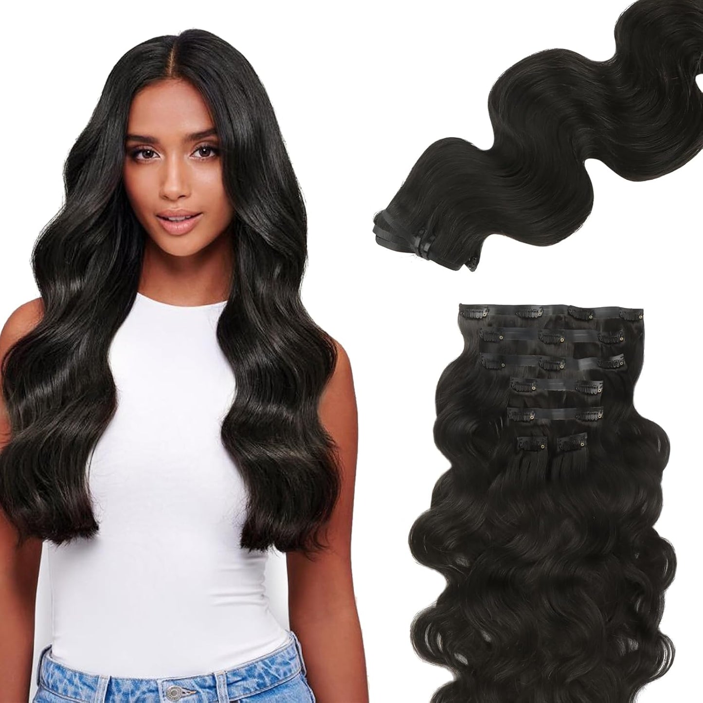 Lashey Seamless Clip in Hair Extensions for Natural Look