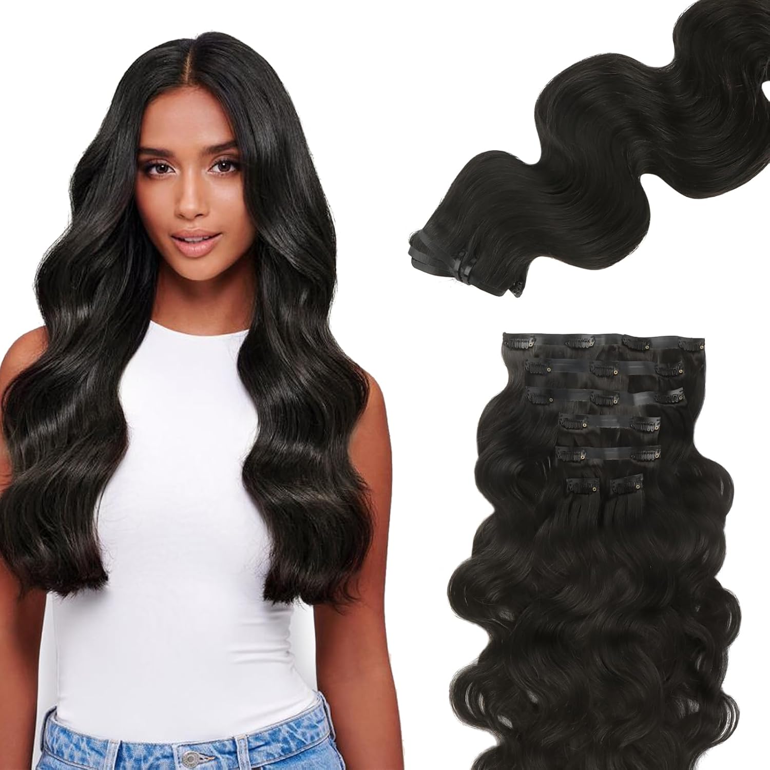 Lashey Seamless Clip in Hair Extensions for Natural Look