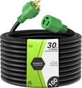 RVMATE 3 Prong 30 Amp Generator Extension Cord 100 ft - Durable SJTW