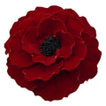 17cm Big Velvet Flower Brooch Pin - Handmade Red Floral Lapel