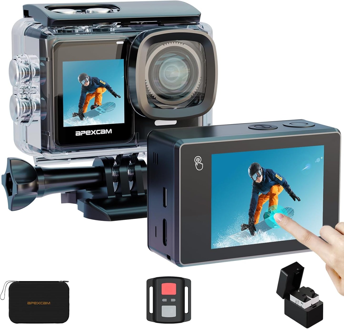 Apexcam Action 4K Waterproof Underwater Camera for Snorkeling