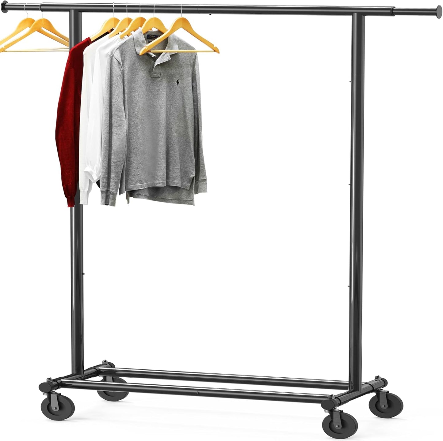 Heavy Duty Clothing Garment Rack with Extendable Rods for Storage
