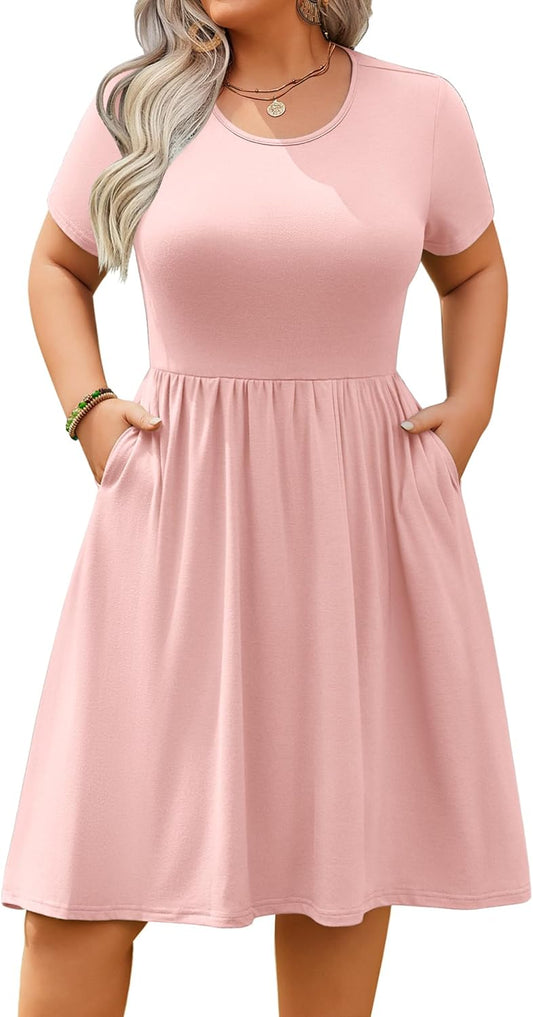 IN'VOLAND Womens Plus Size Summer Dress with Pockets and Style