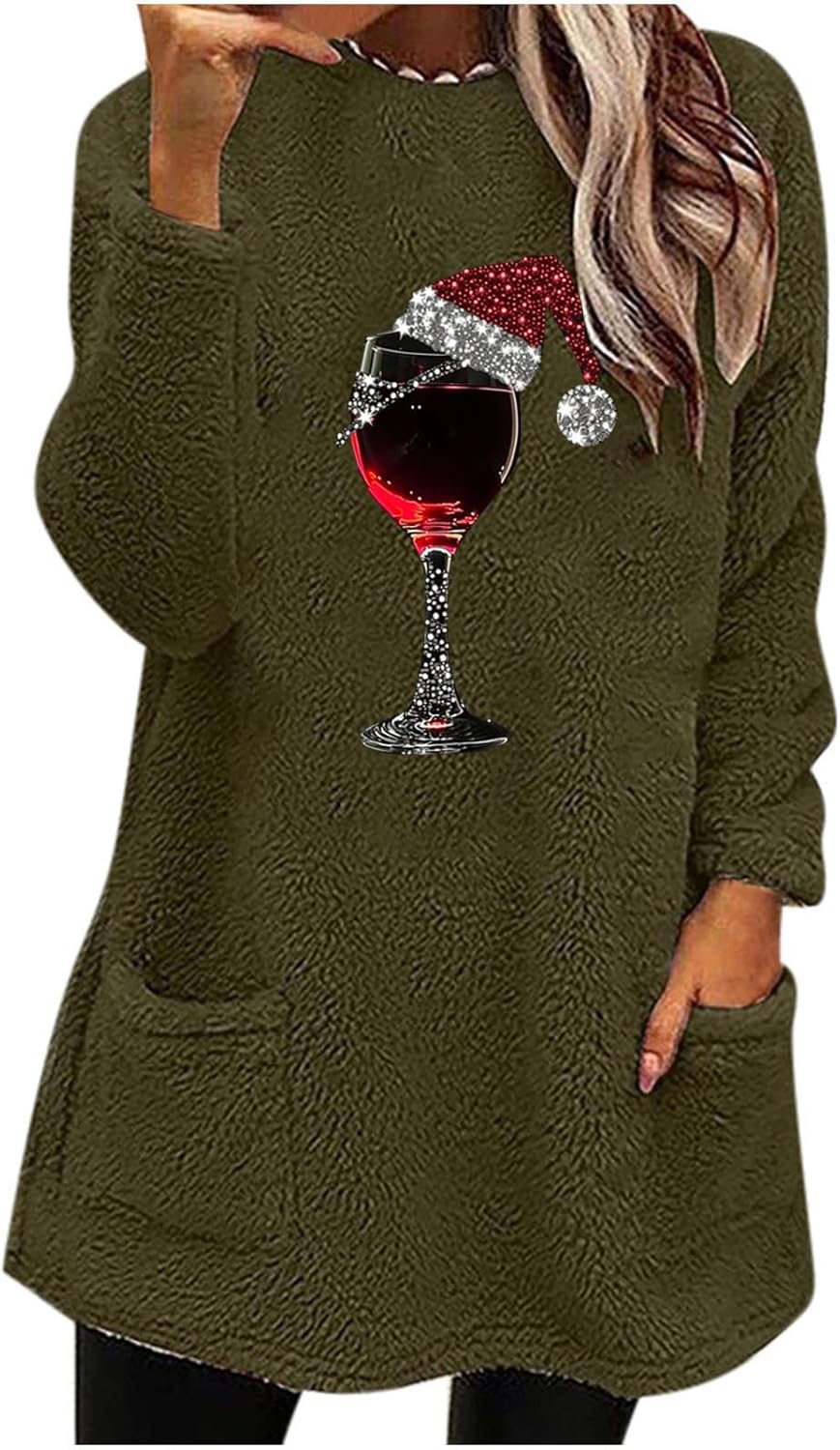 Warm Sherpa Lined Christmas Sweatshirt by Cethrio
