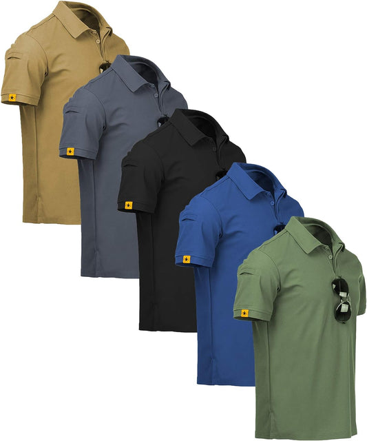 ZITY 5 Pack Mens Polo Shirt Short Sleeve Sports Golf T-Shirt