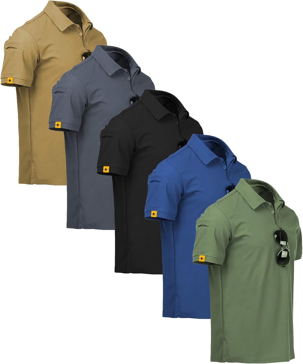 ZITY 5 Pack Mens Polo Shirt Short Sleeve Sports Golf T-Shirt