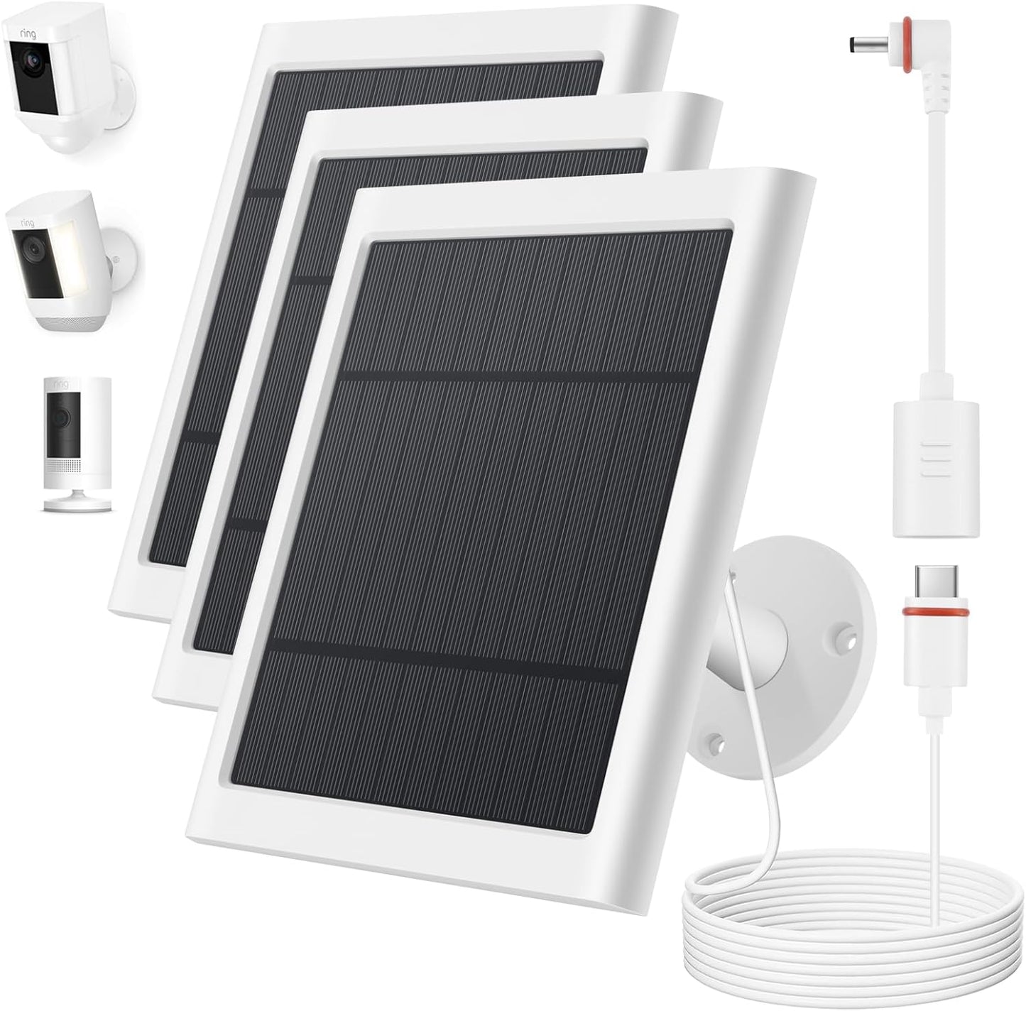 Ring Camera Solar Panels 3 Pack - Uninterrupted Power