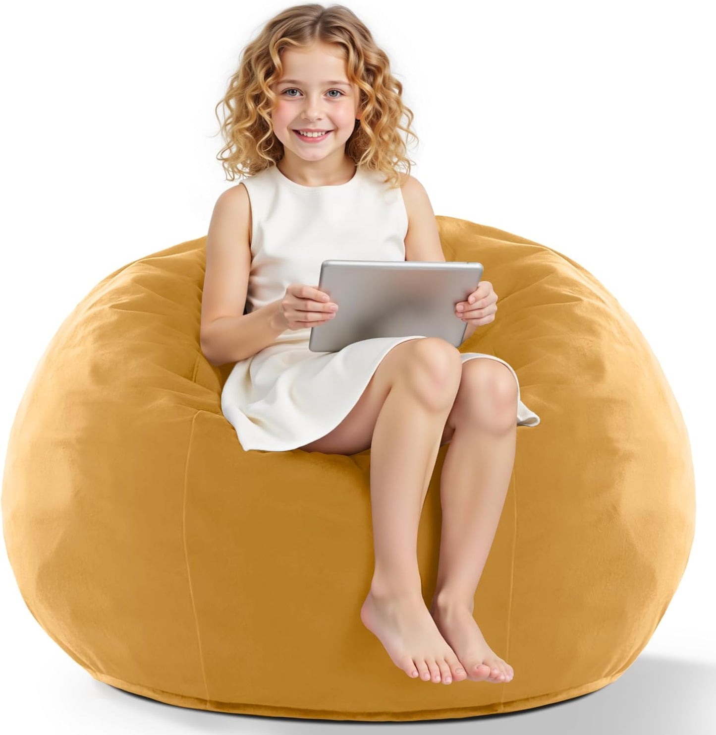 HABUTWAY 2FT Bean Bag Chair - Luxurious Velvet Teardrop Design