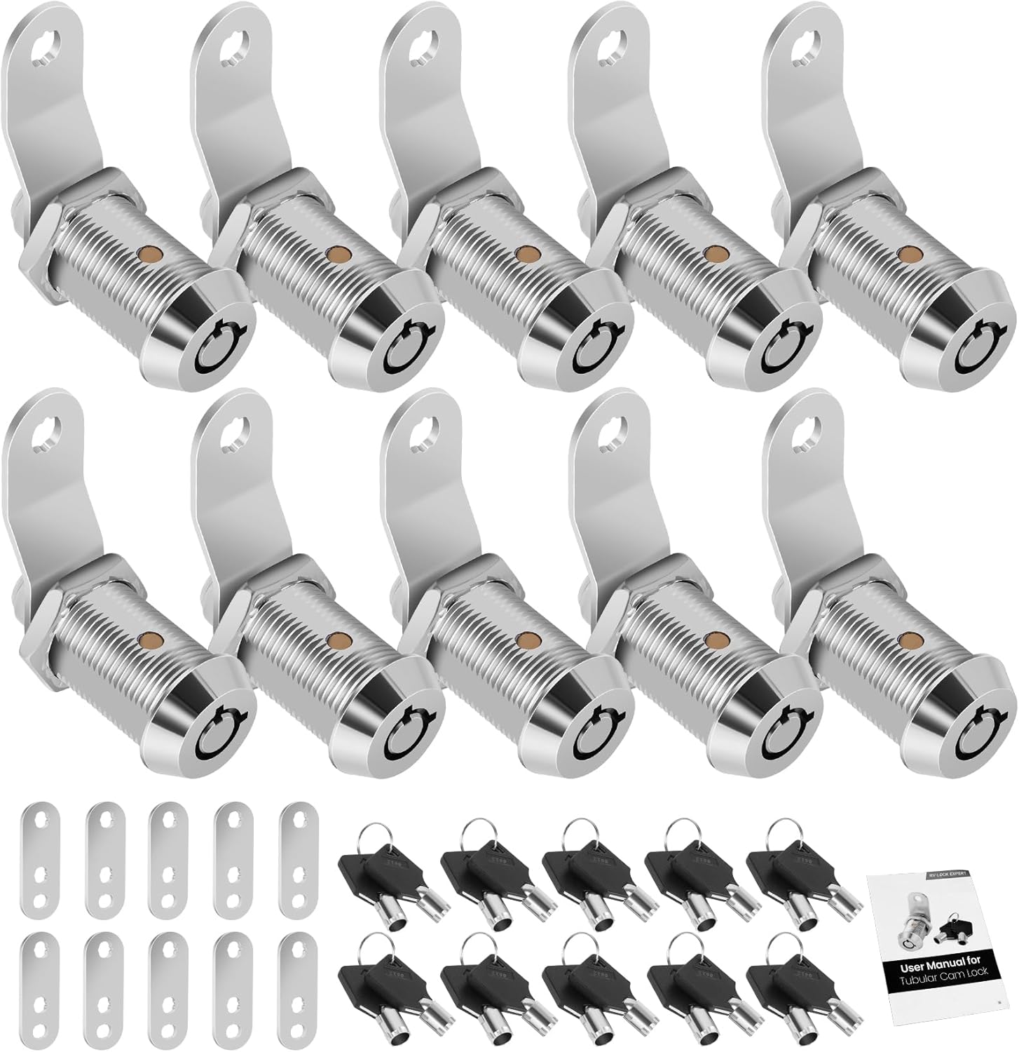 10 Pack Cabinet Lock with Keys for RV Storage and Toolbox