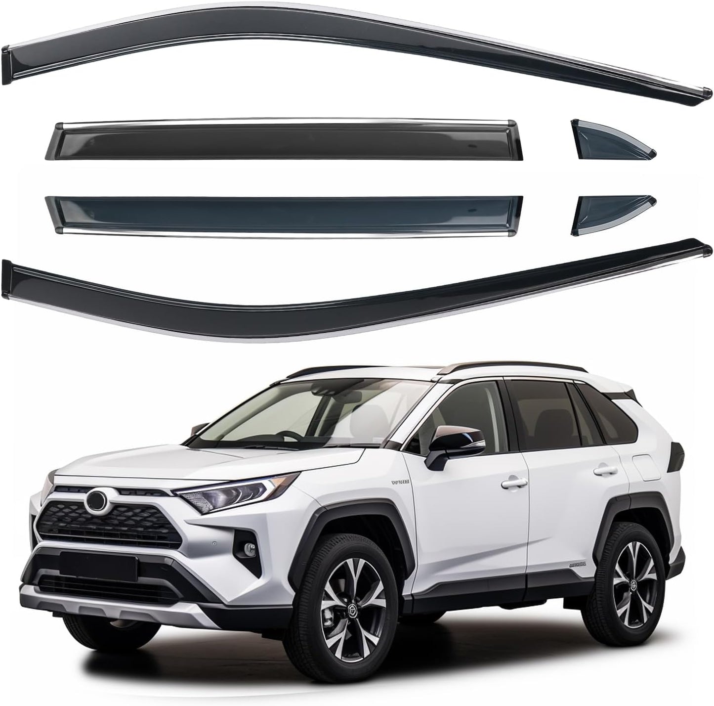 Side Window Visor 6 Piece Set for Toyota RAV4 2019-2024