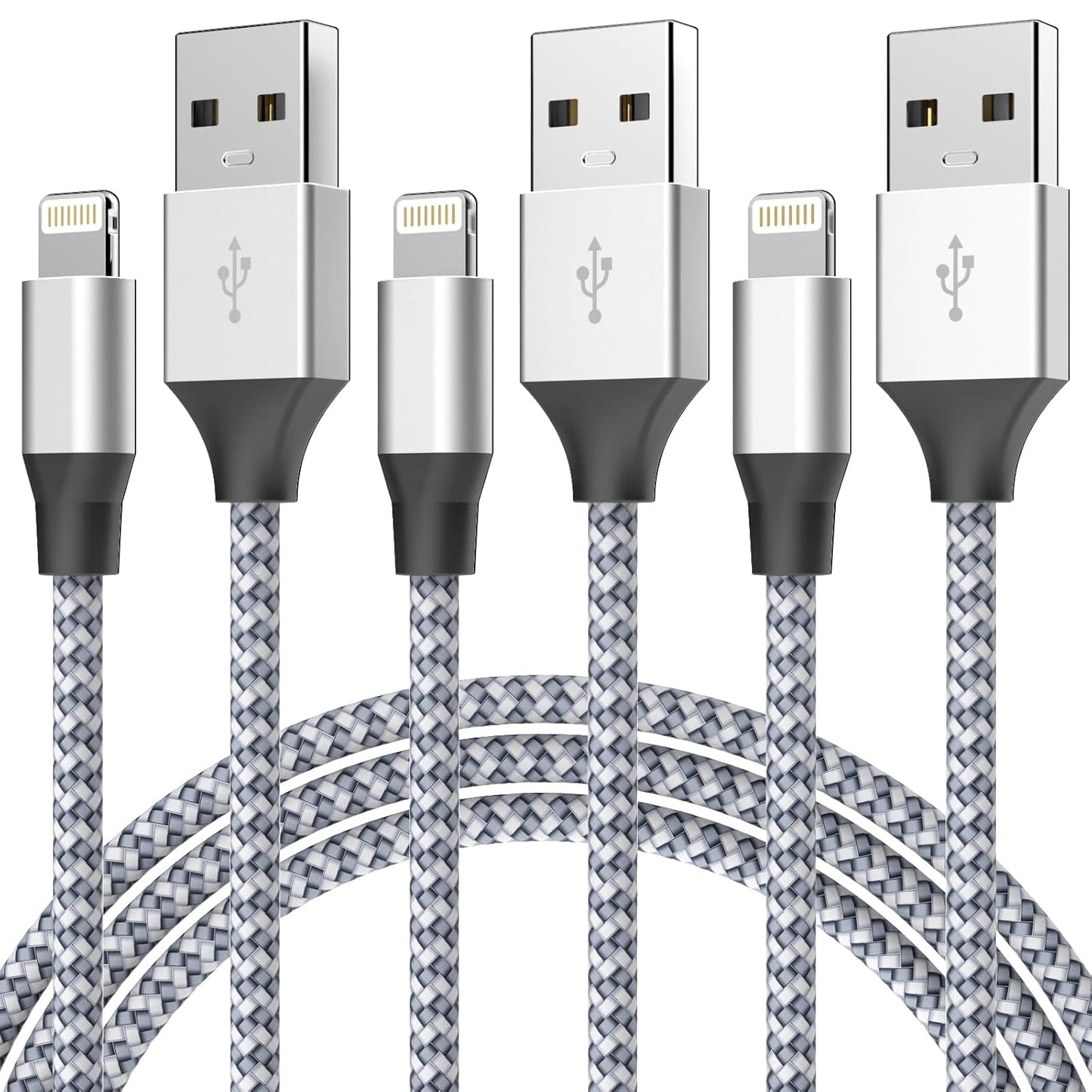 Fast Charge! Apple MFi Certified Lightning Cable 6FT 3Pack by Aukelan