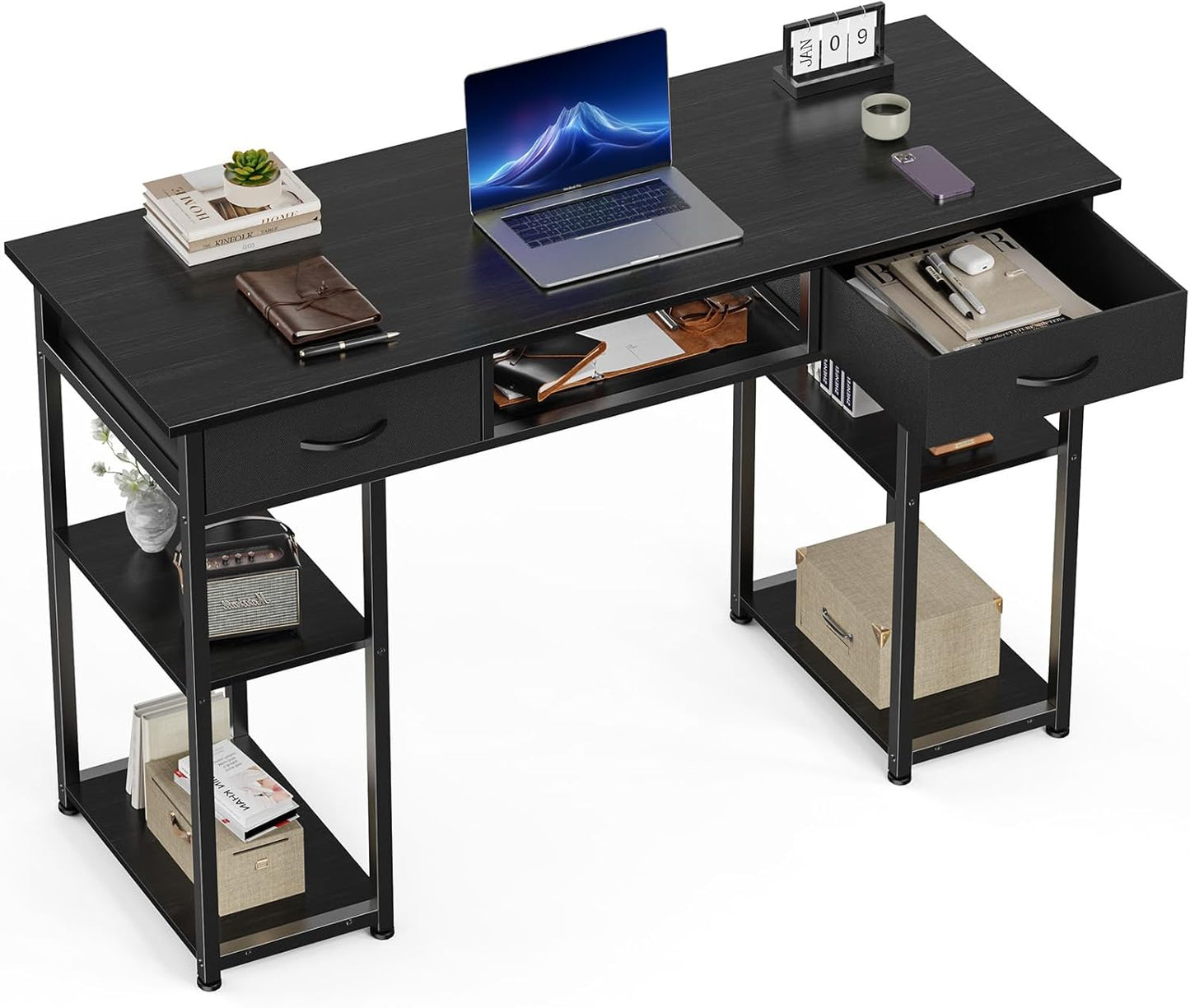 OLIXIS 48 Inch Desk with Drawers for Home Office and Study