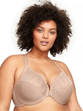Glamorise Women's Plus Size Front-Close T-Back Underwire Bra