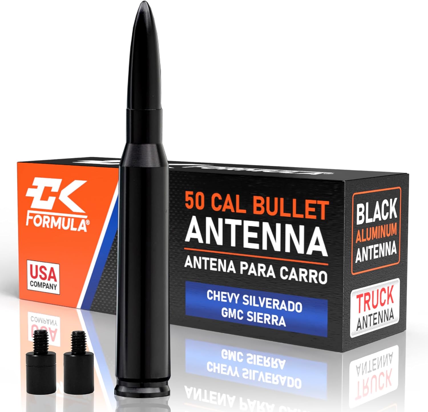 Black Anodized 50 Cal Bullet Antenna for Chevy Silverado Trucks