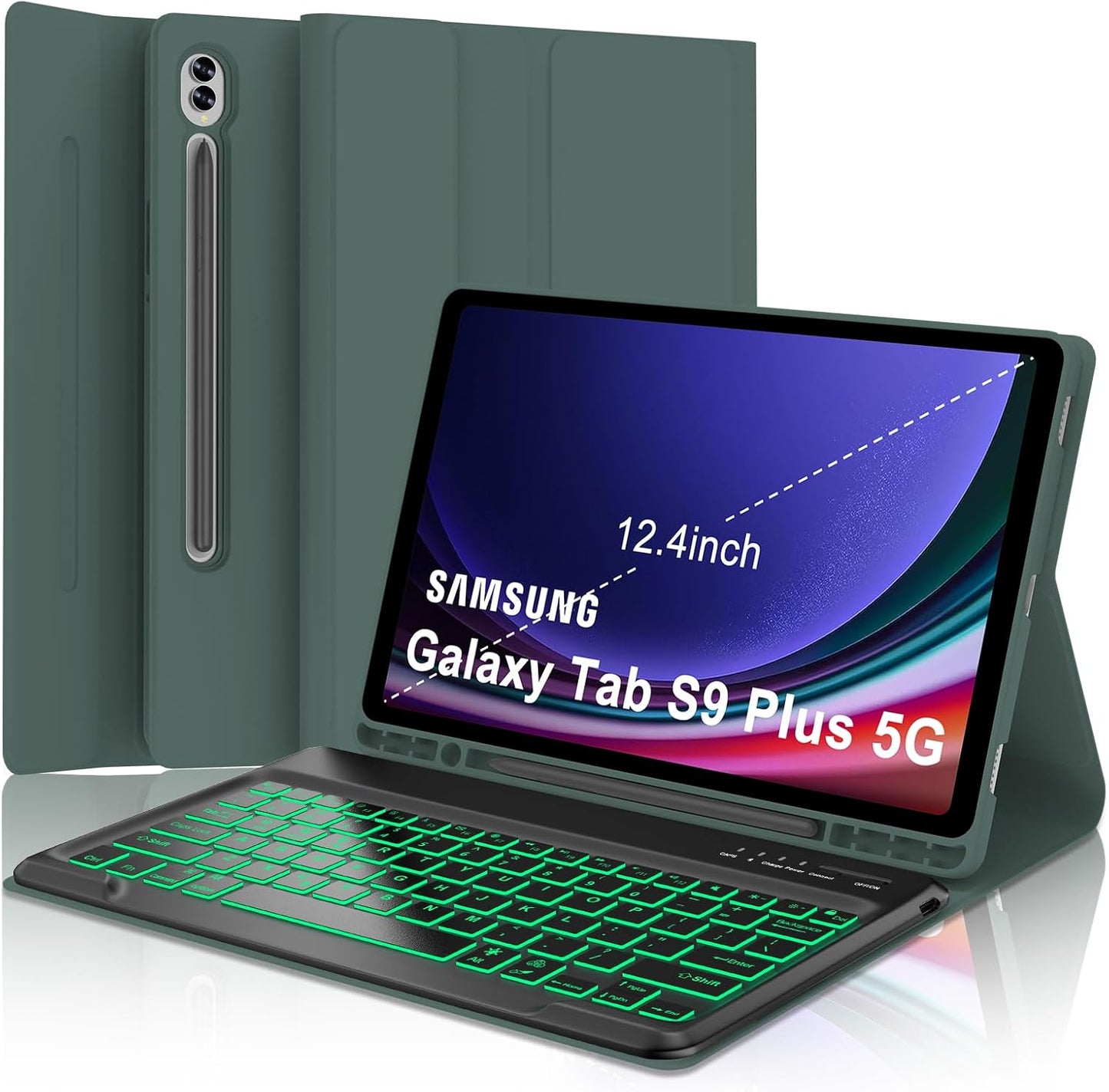 Keyboard Case for Samsung Galaxy Tab S9 Plus with Backlit Keys