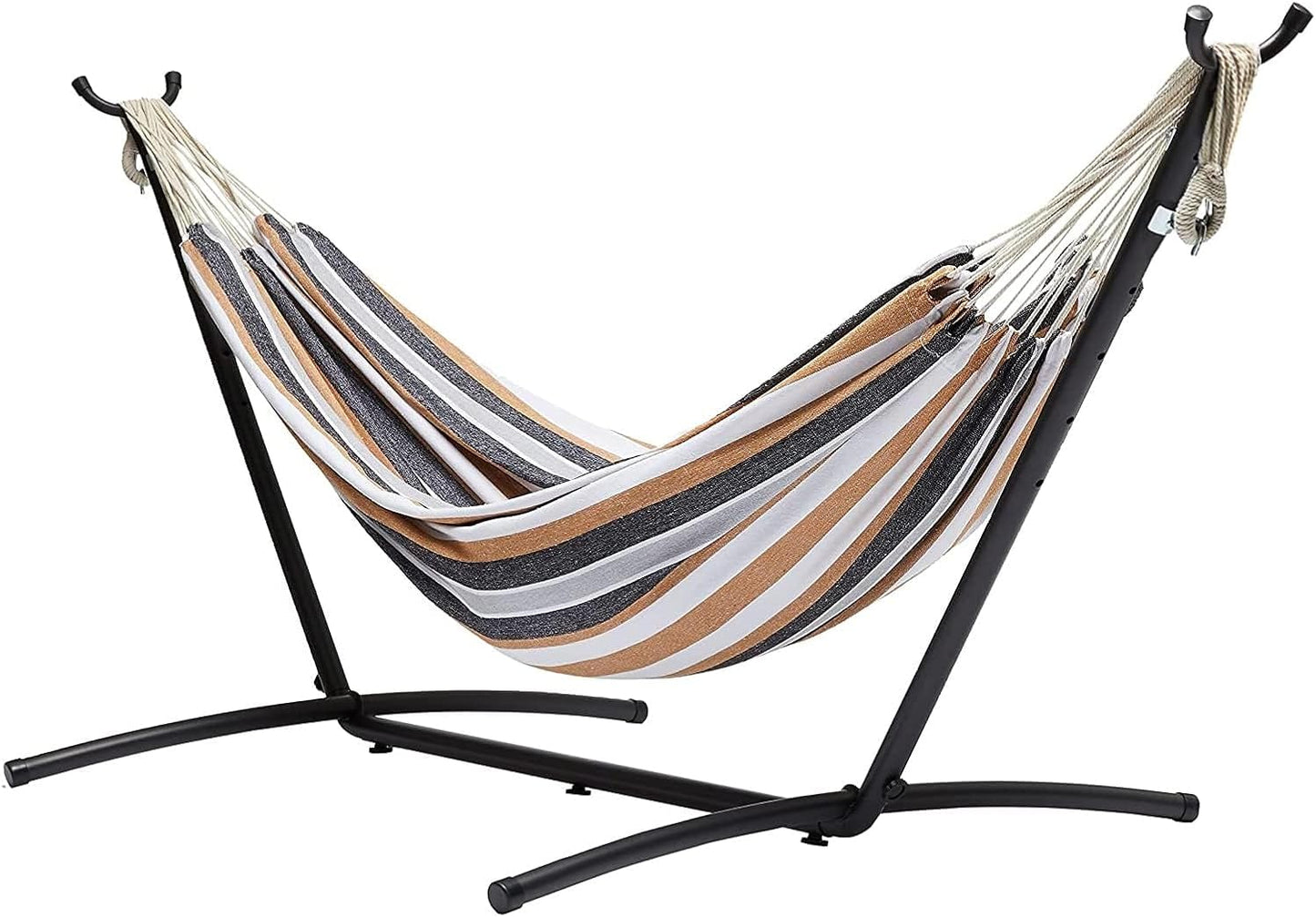 Double Heavy Duty Hammock with Space Saving Steel Stand