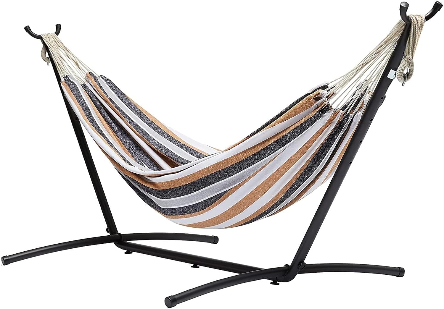 Double Heavy Duty Hammock with Space Saving Steel Stand